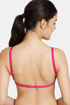 Zivame Beautiful Basics Double Layered Non Wired Full Coverage Backless Bra - Fuchsia Red — thumbnail 4